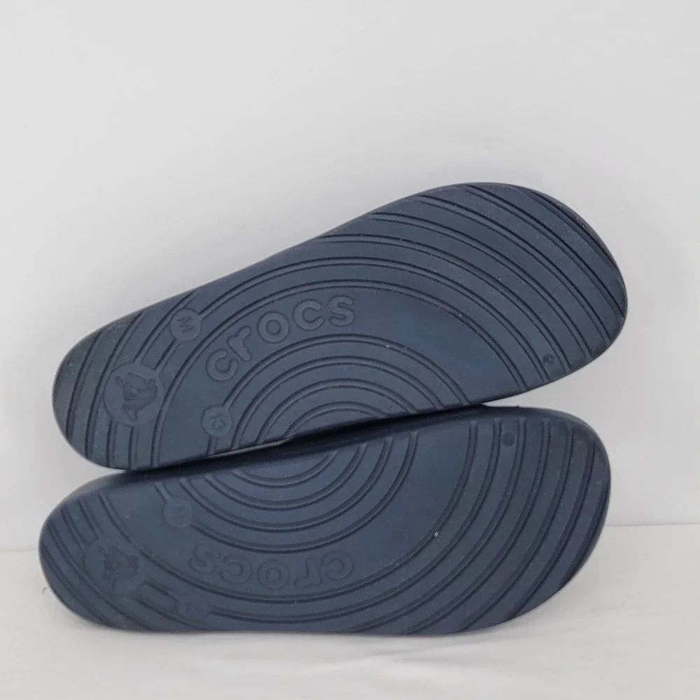 Crocs Baya Slide Navy Blue Men 13 Athletic Comfort Sandals Slip On